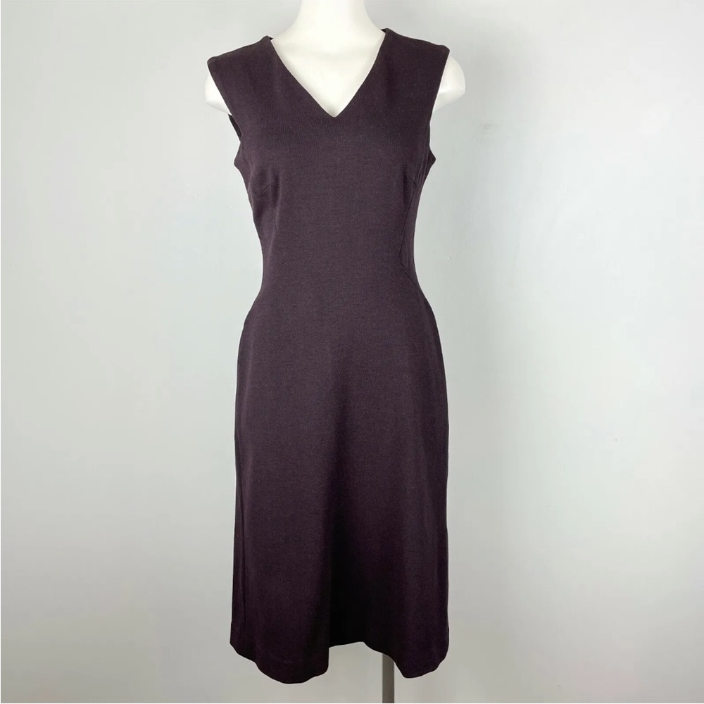 MM Lafleur Dress Sleeveless V Neck Brown Knit Women's Size 2